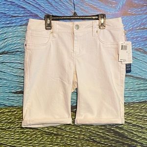 NWT Women's Seven7 Bermuda Stretch Denim Shorts SZ 4 White